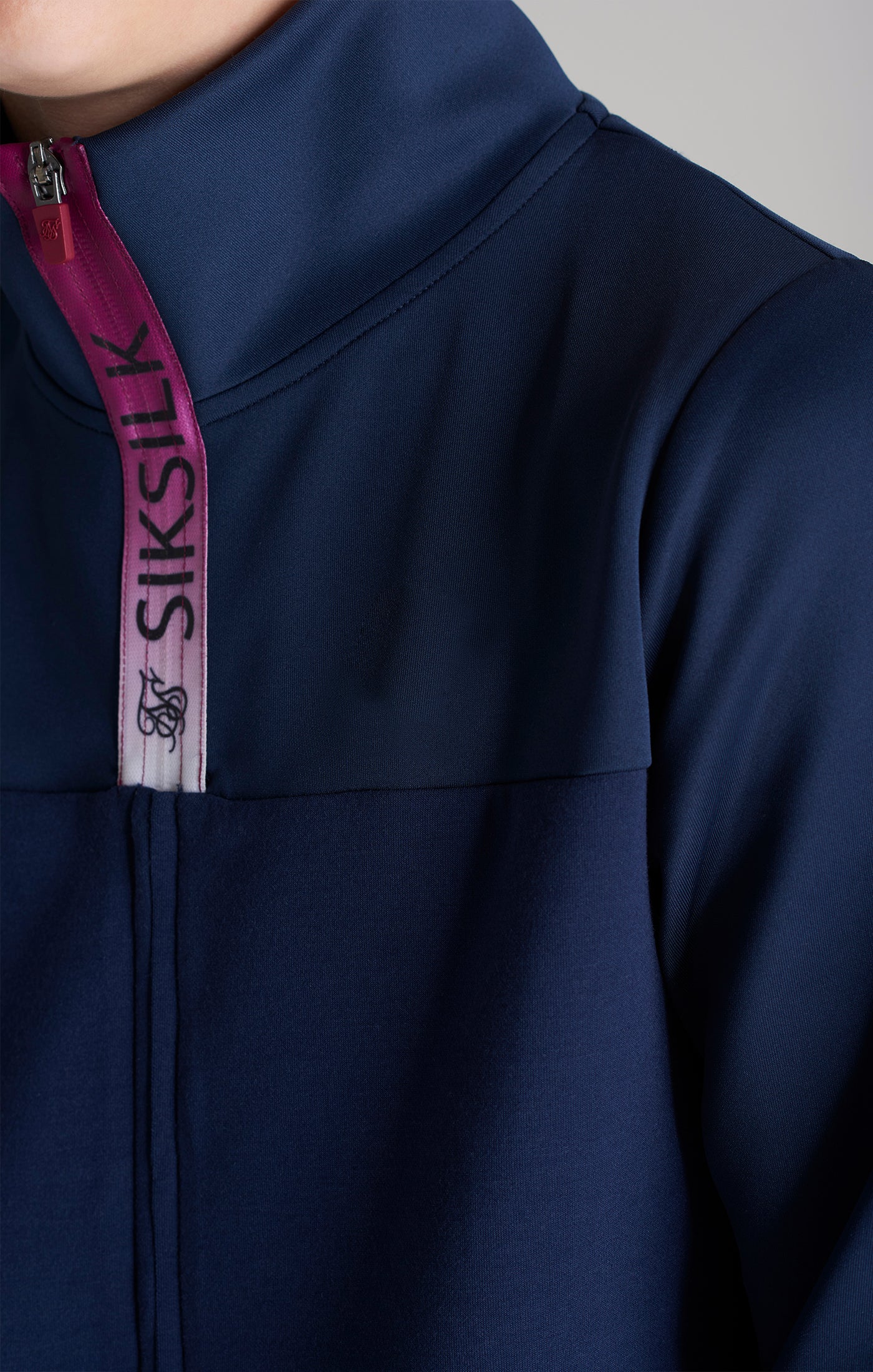 Boys Navy Fade Zip Thru Funnel Neck - Image 2