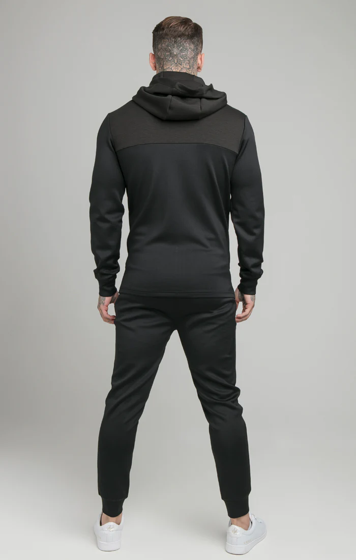 SikSilk Covert Zip Through Hoodie - Black & Red - Image 5