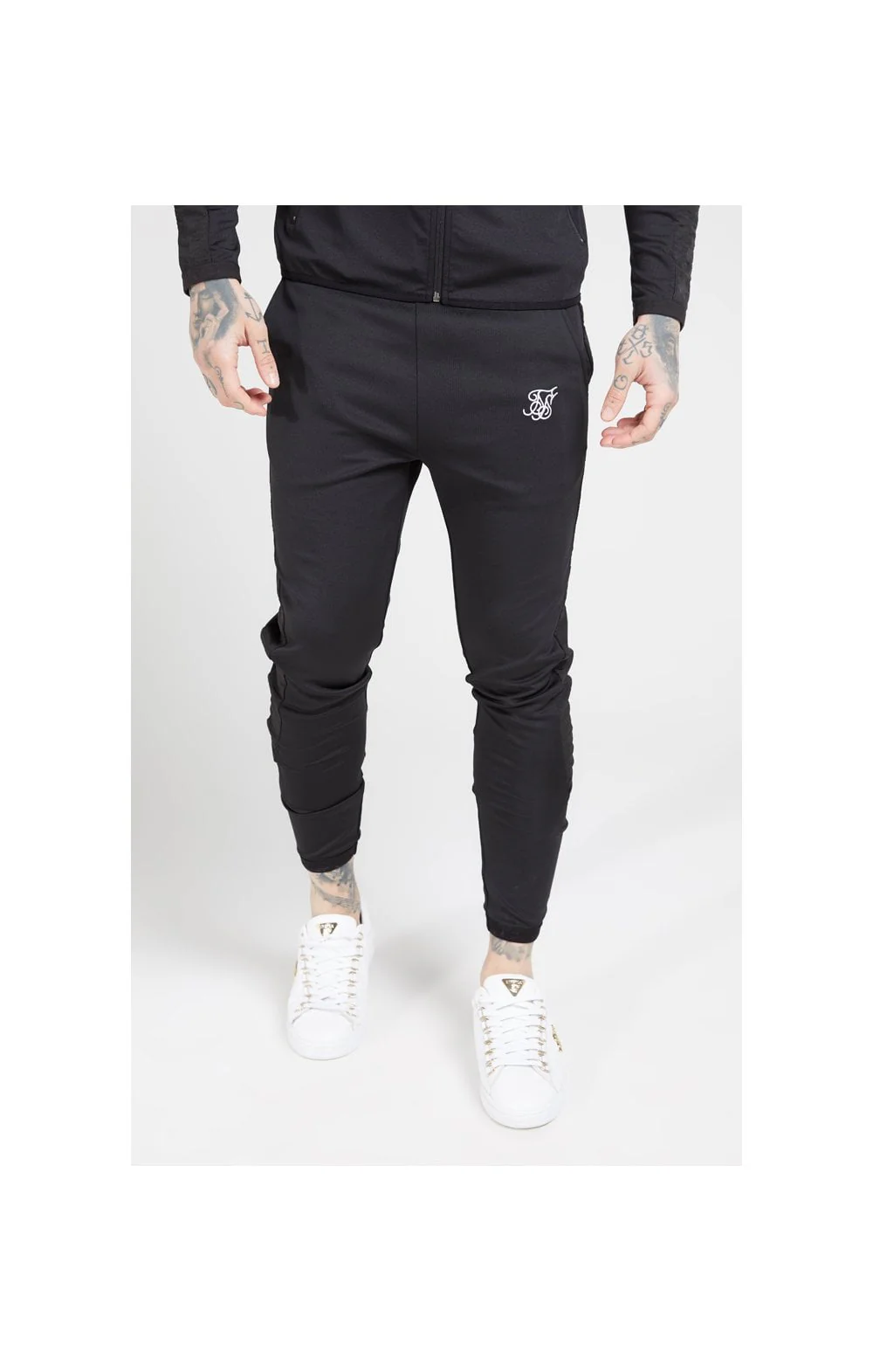 Black Creased Nylon Pant