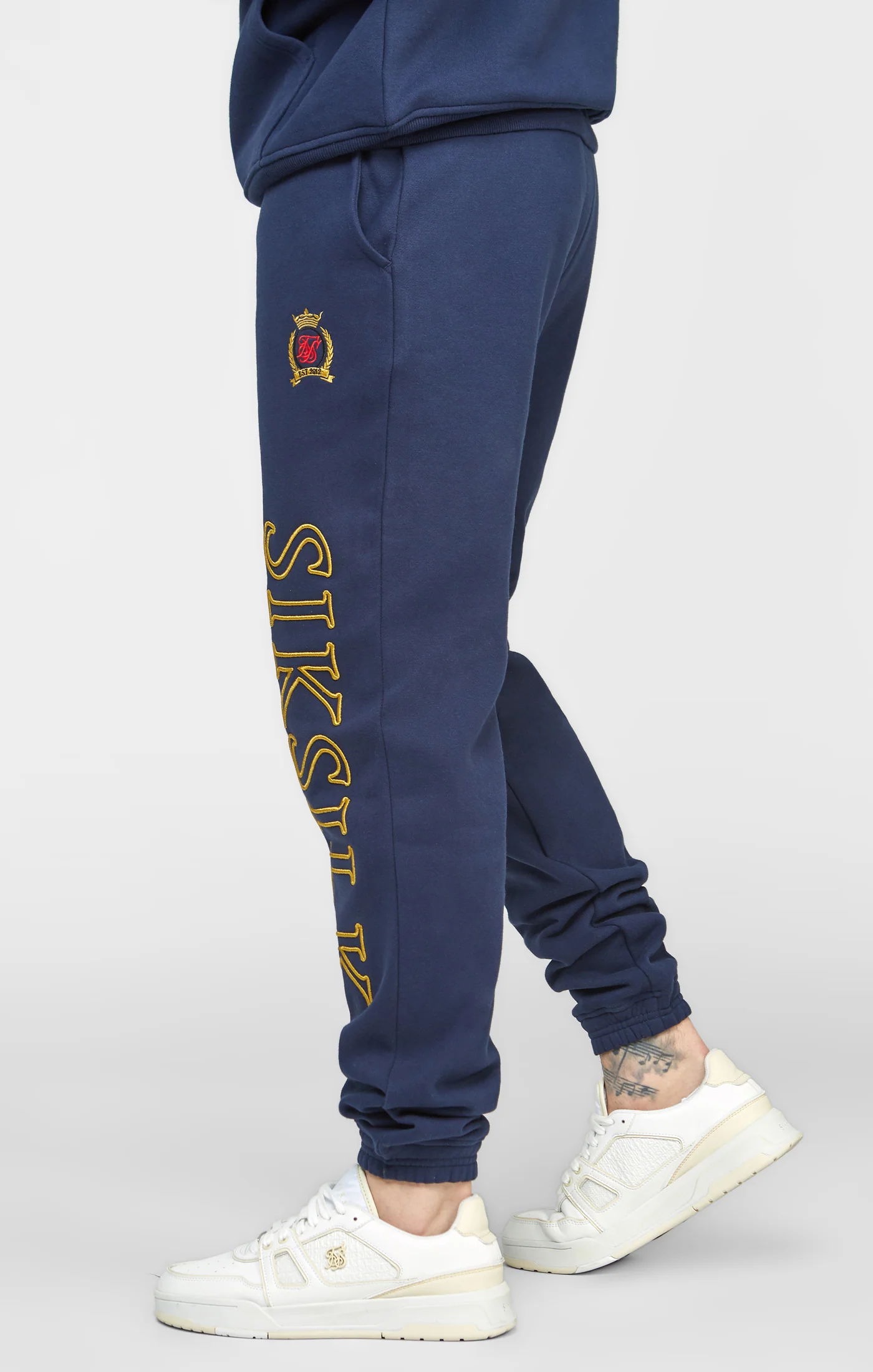 Navy Embroidery Relaxed Fit Jogger - Image 2