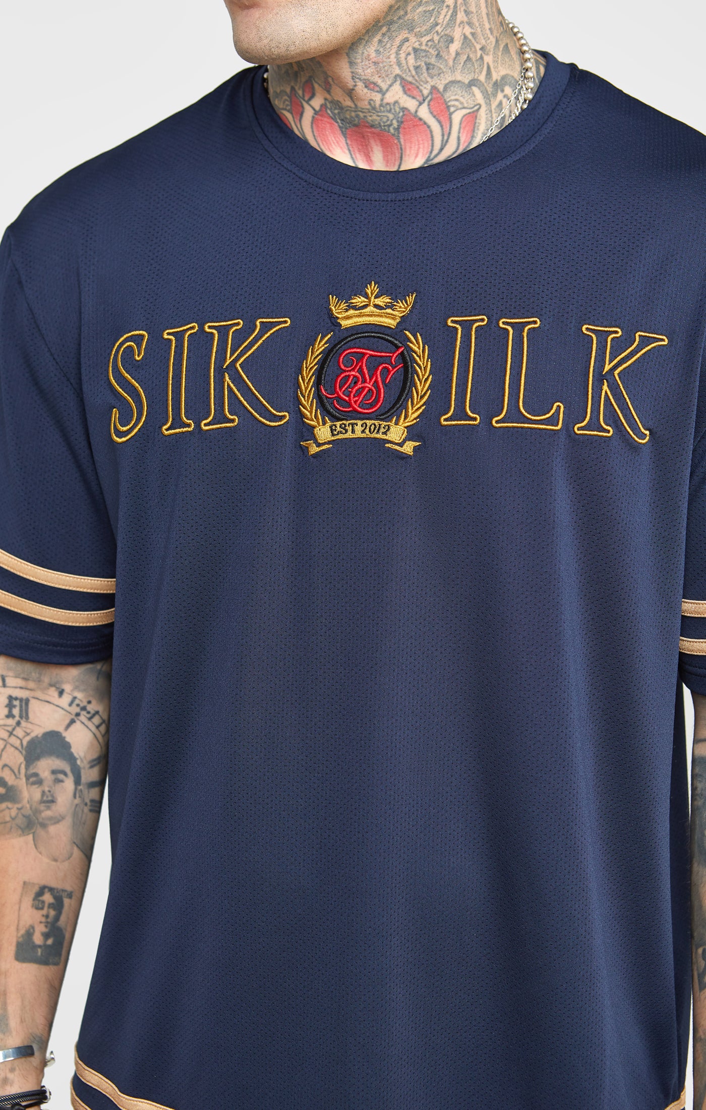 Navy Embroidery Relaxed Fit T-Shirt - Image 2