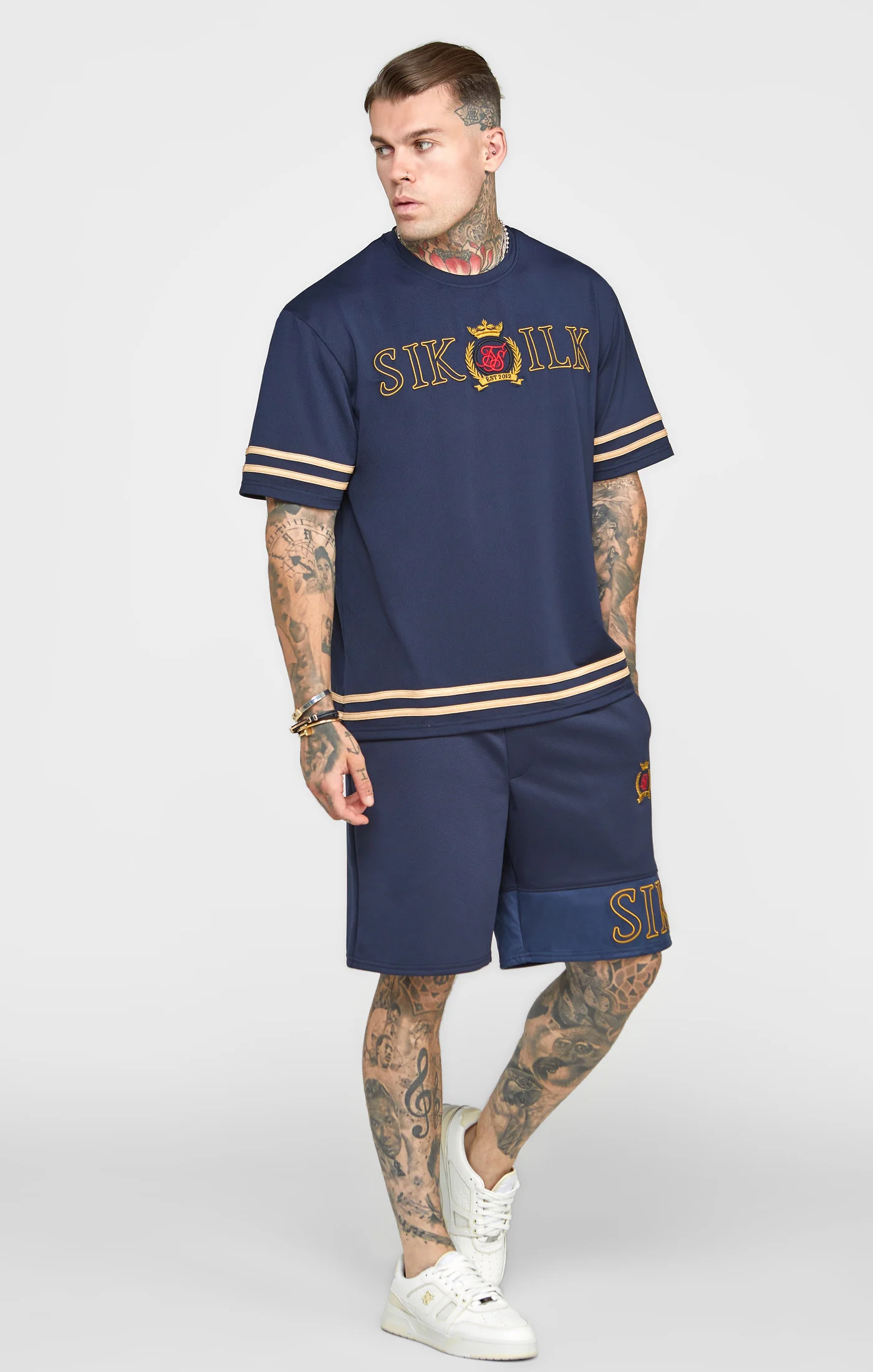 Navy Embroidery Relaxed Fit T-Shirt - Image 4