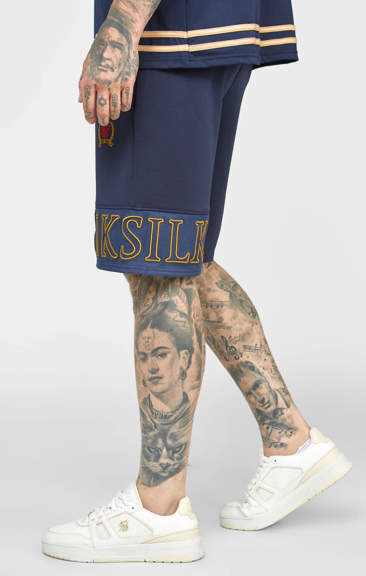 Navy Embroidery Relaxed Short - Image 2