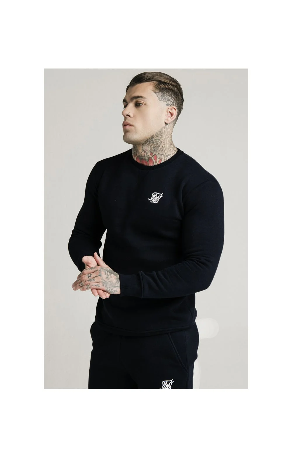 SikSilk Crew Sweat - Black - Image 3