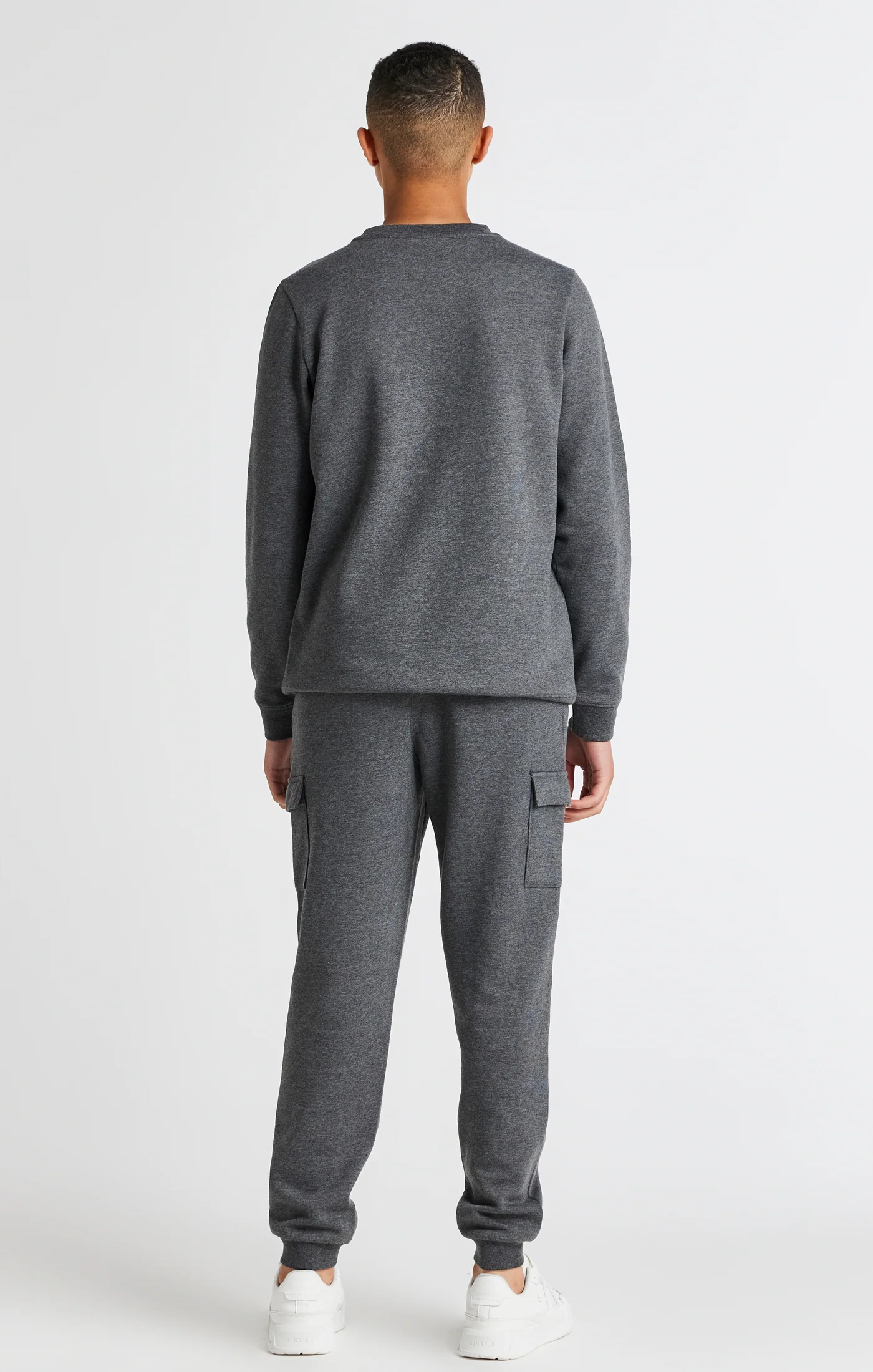 Boys Dark Grey Marl Crew Sweatshirt - Image 5