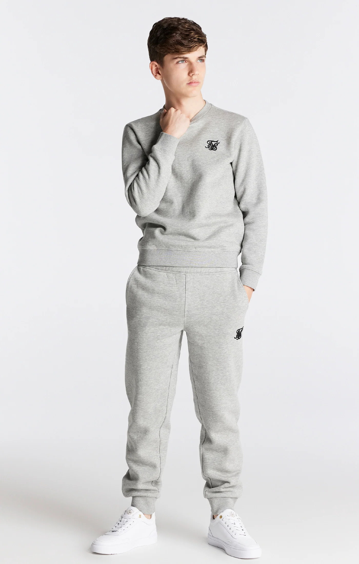 Boys Grey Marl Essentials Sweatshirt - Image 4
