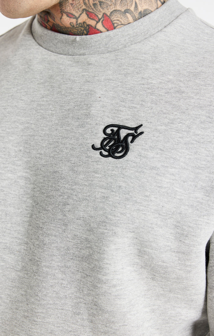Grey Marl Essential Crew Sweatshirt - Image 2