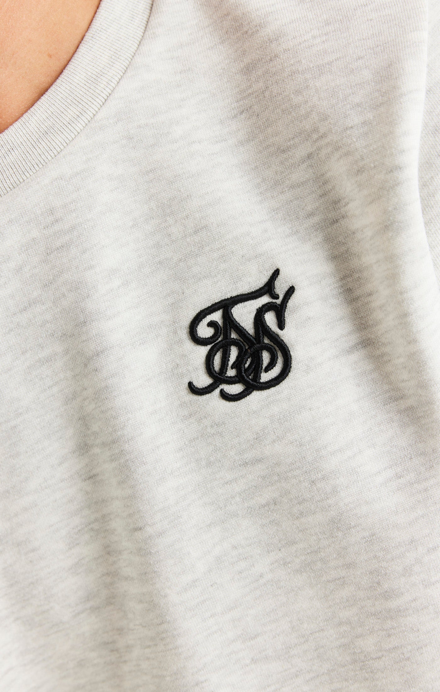 SikSilk Crew Sweater - Snow Marl - Image 2