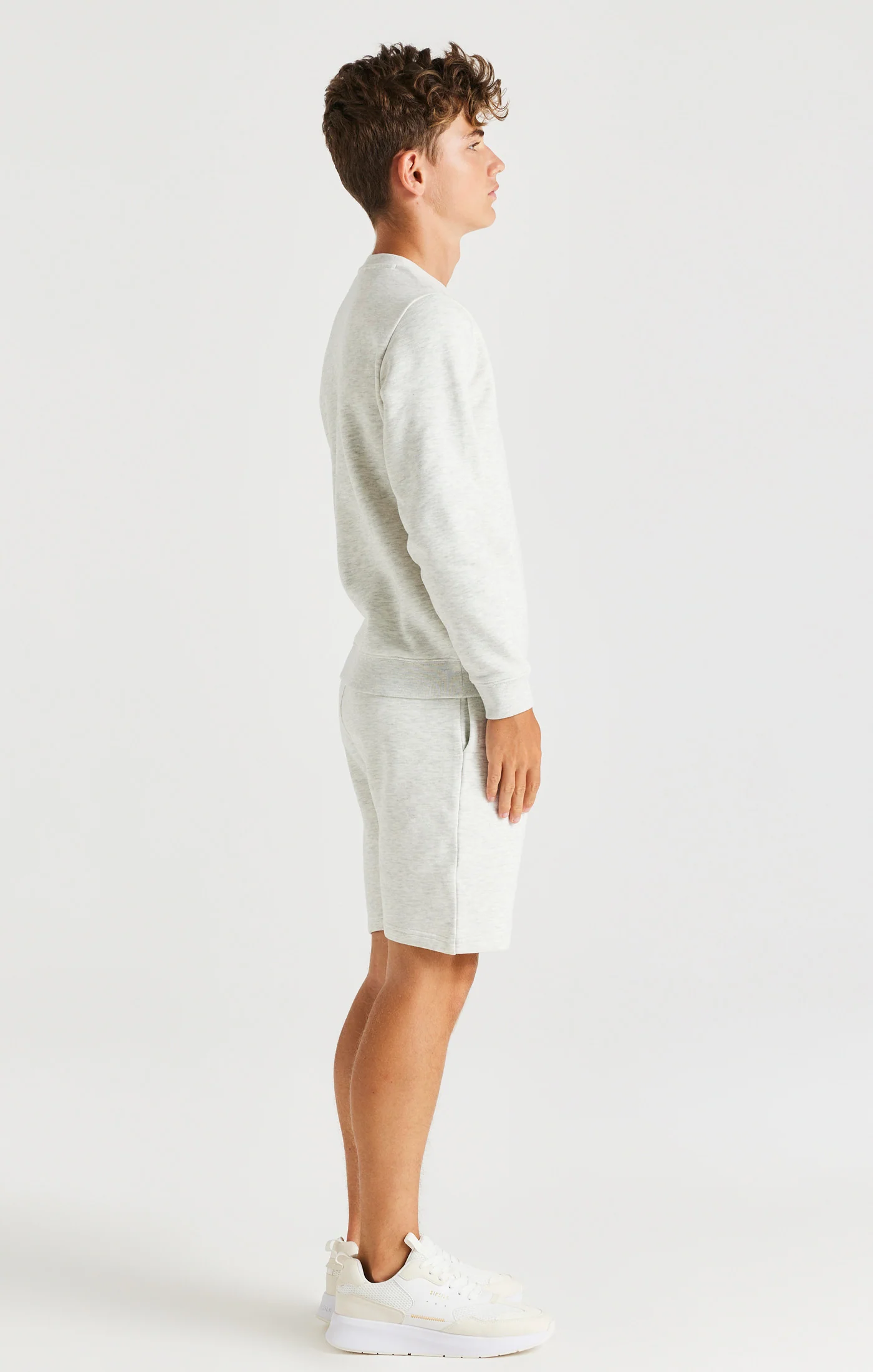 SikSilk Crew Sweater - Snow Marl - Image 5