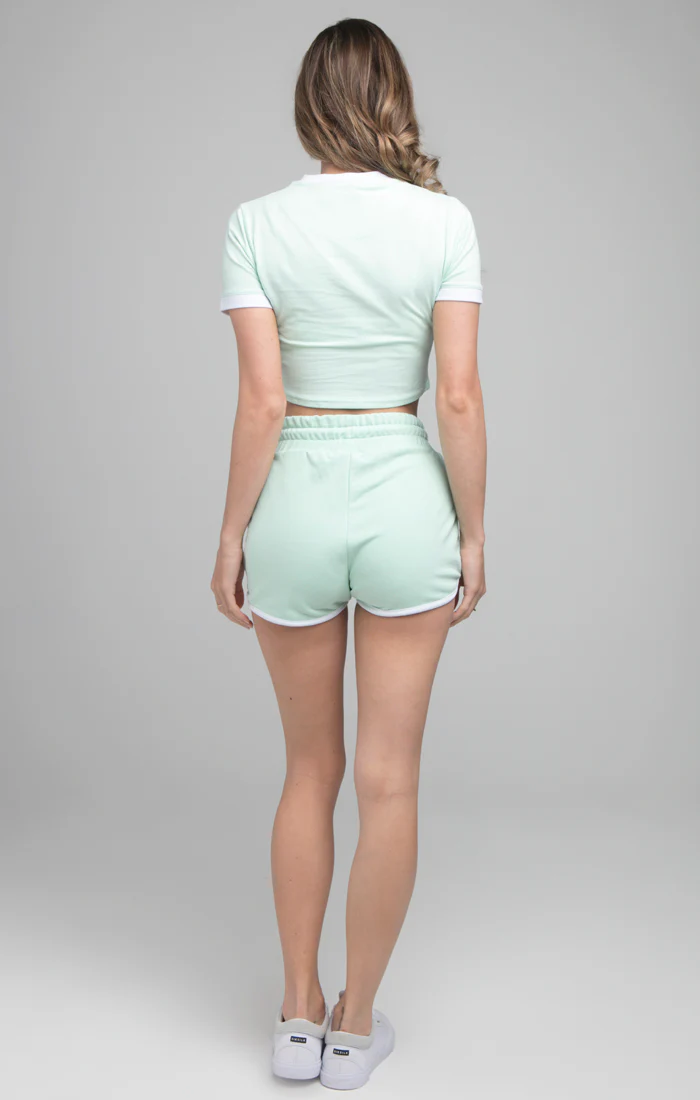 SikSilk Crop Ringer Tee - Mint - Image 5
