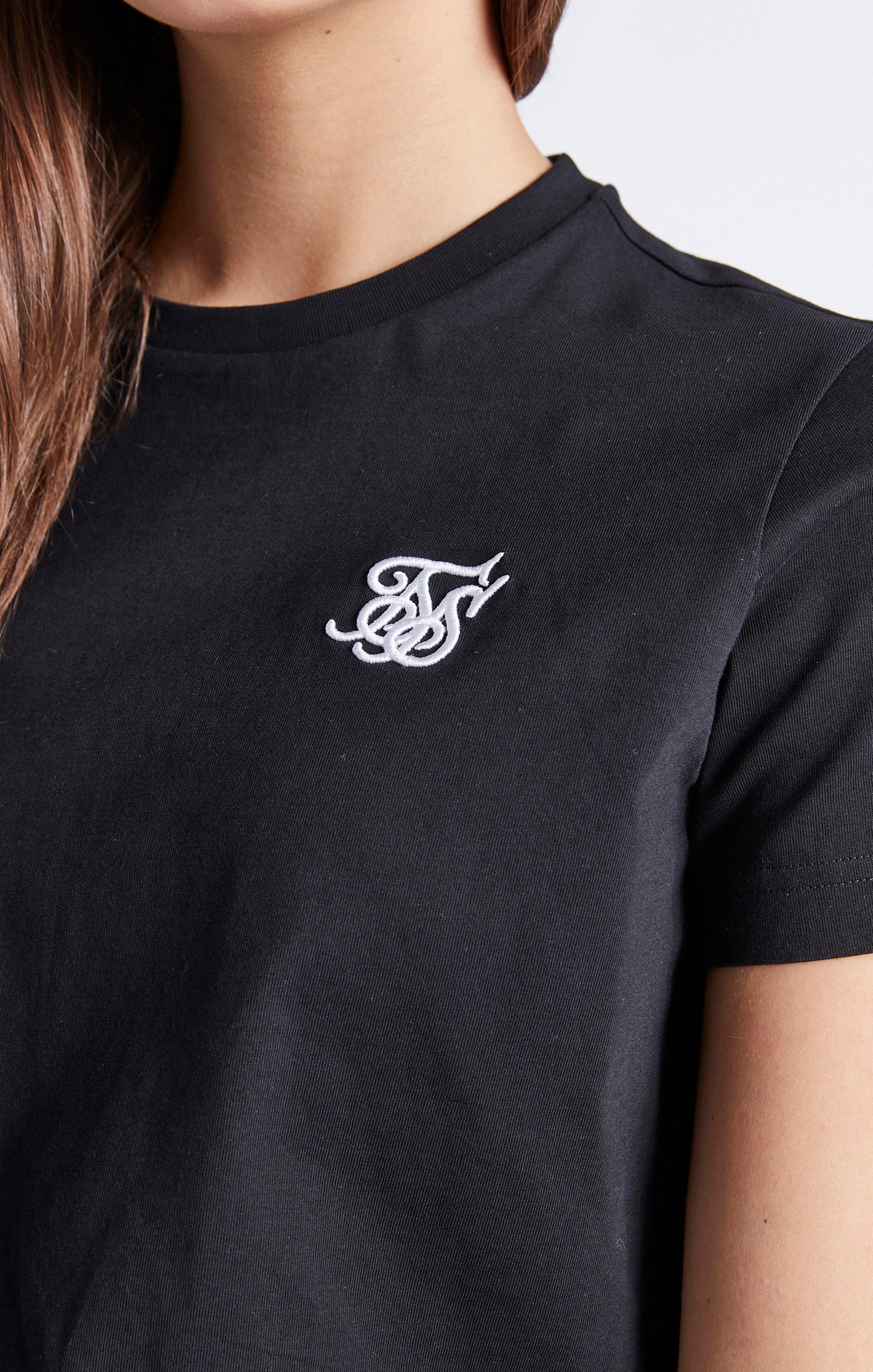 Girls Black Essentials Cropped T-Shirt - Image 2