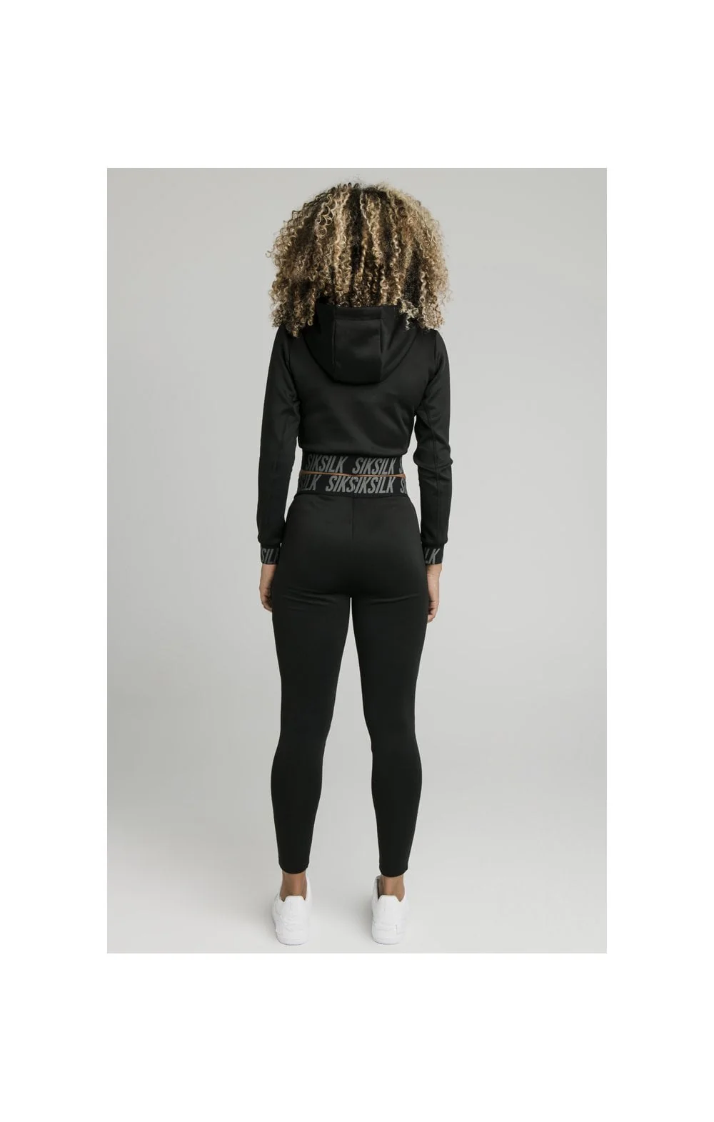 SikSilk Cropped Gym Track Top - Black - Image 7