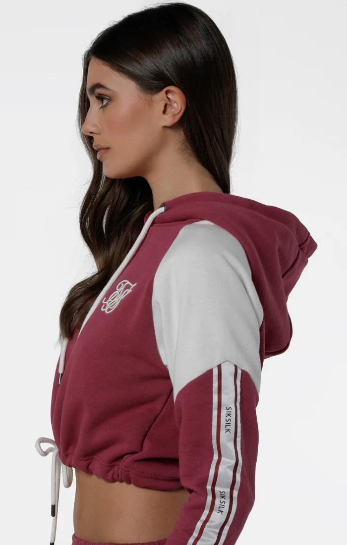 SikSilk Cropped Panel Hoodie – Malaga - Image 2