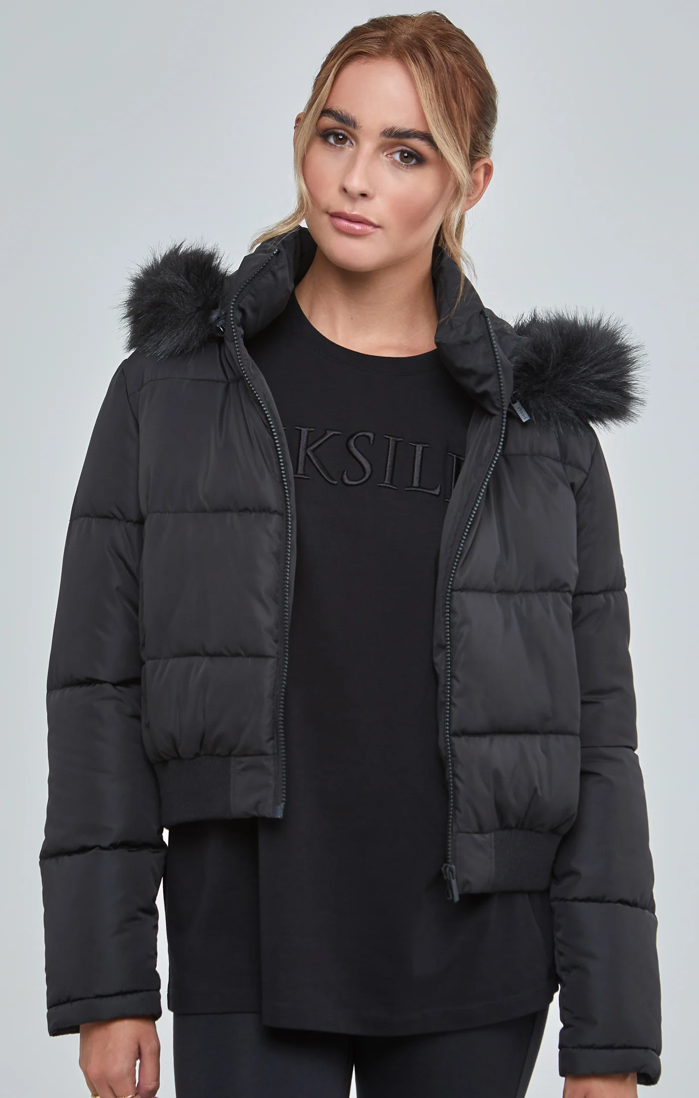 Black Cropped Parka