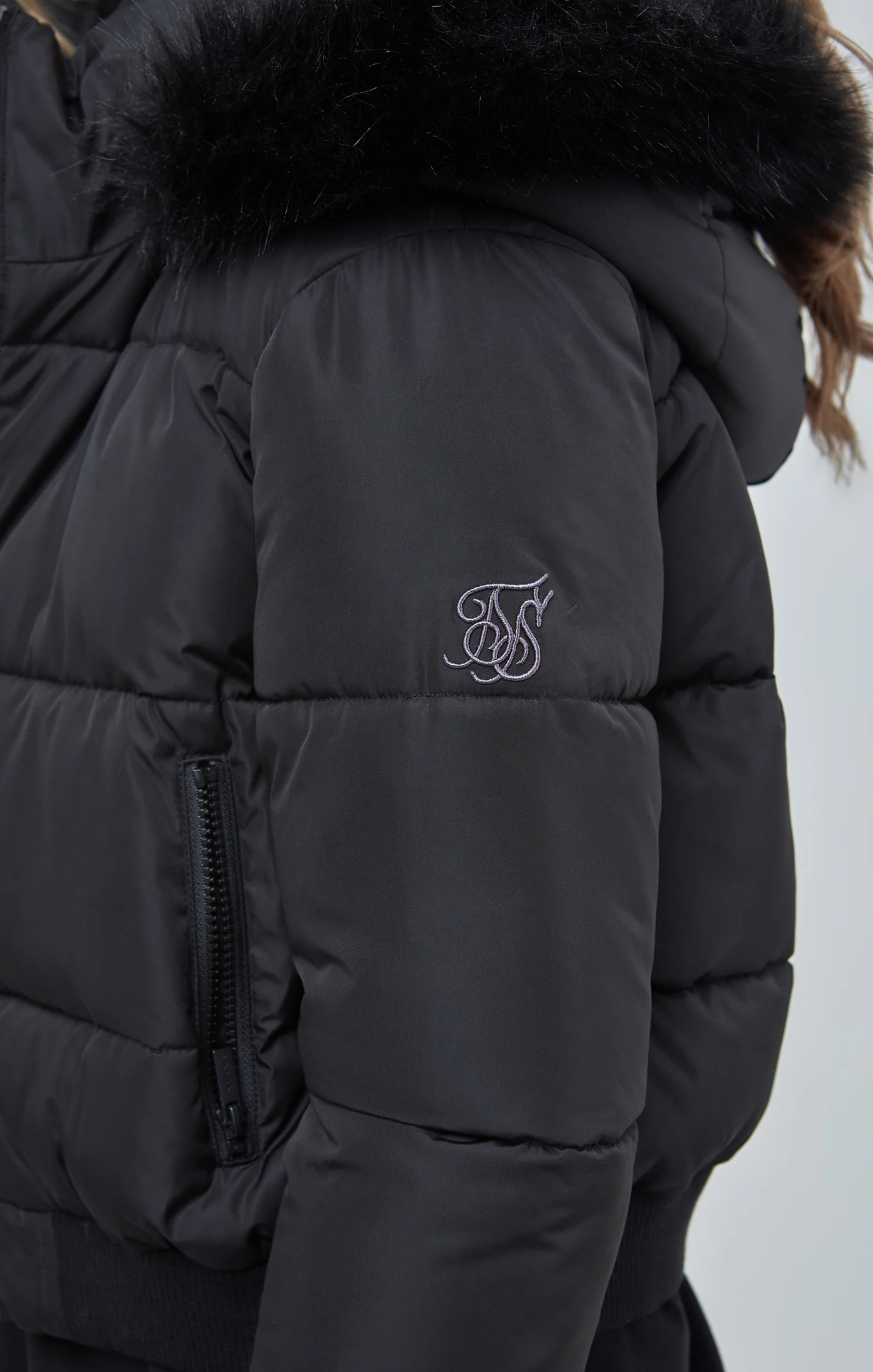 Black Cropped Parka - Image 3