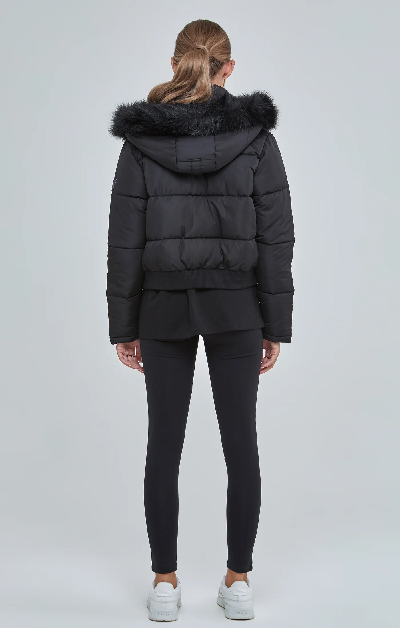 Black Cropped Parka - Image 5