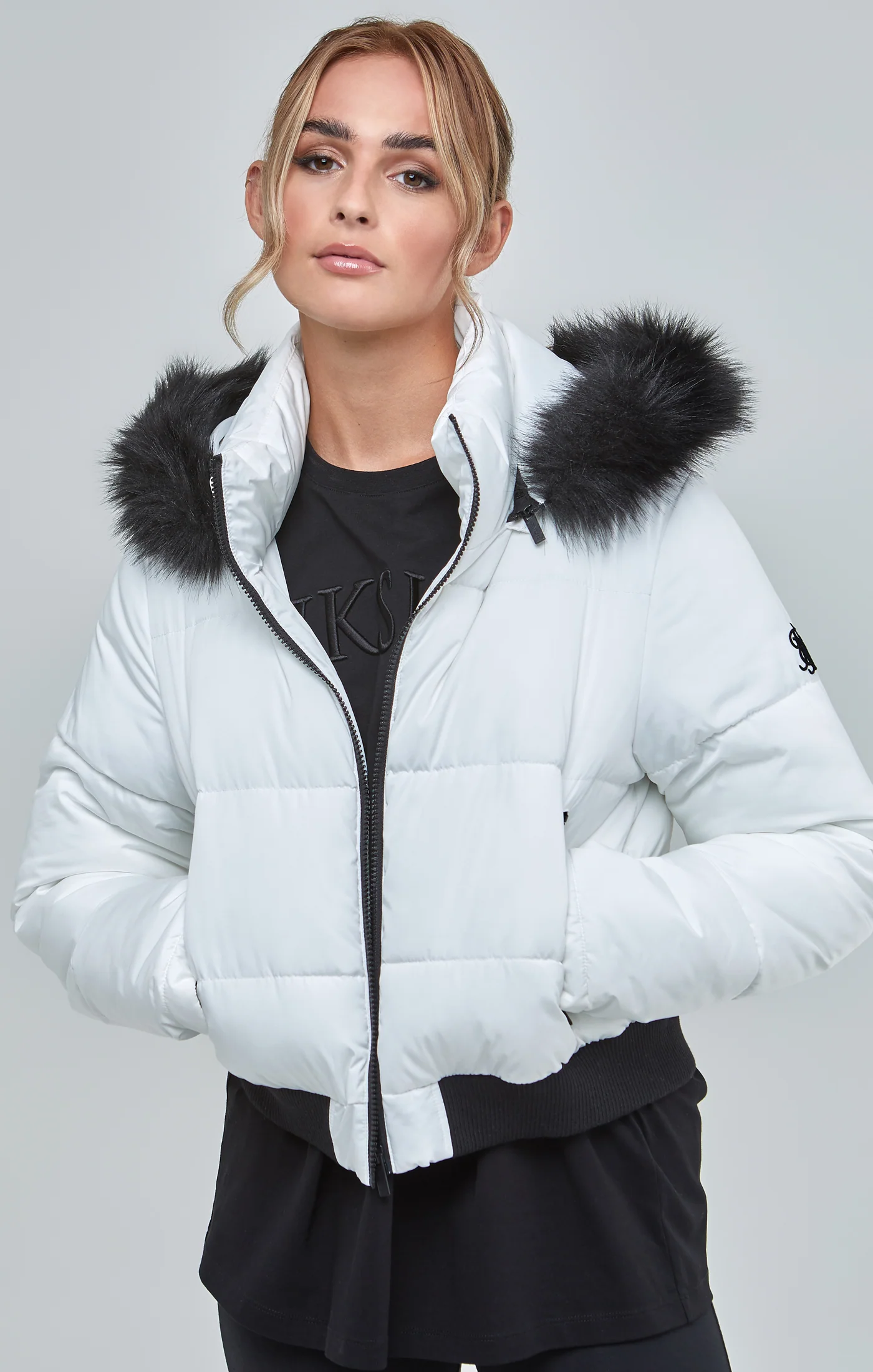 White Cropped Parka