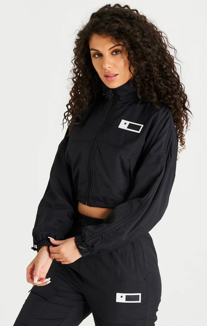 Black Cropped Ruched Jacket