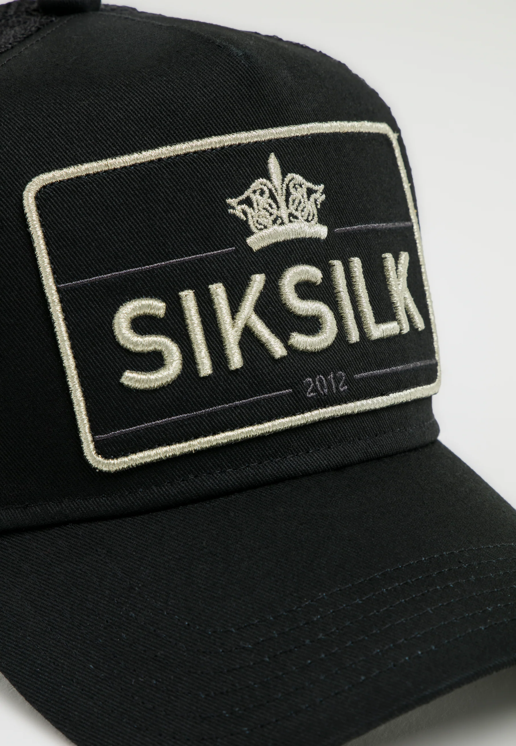 SikSilk Crown Patch Trucker - Black - Image 4