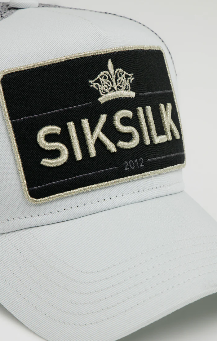SikSilk Crown Patch Trucker - Grey - Image 4