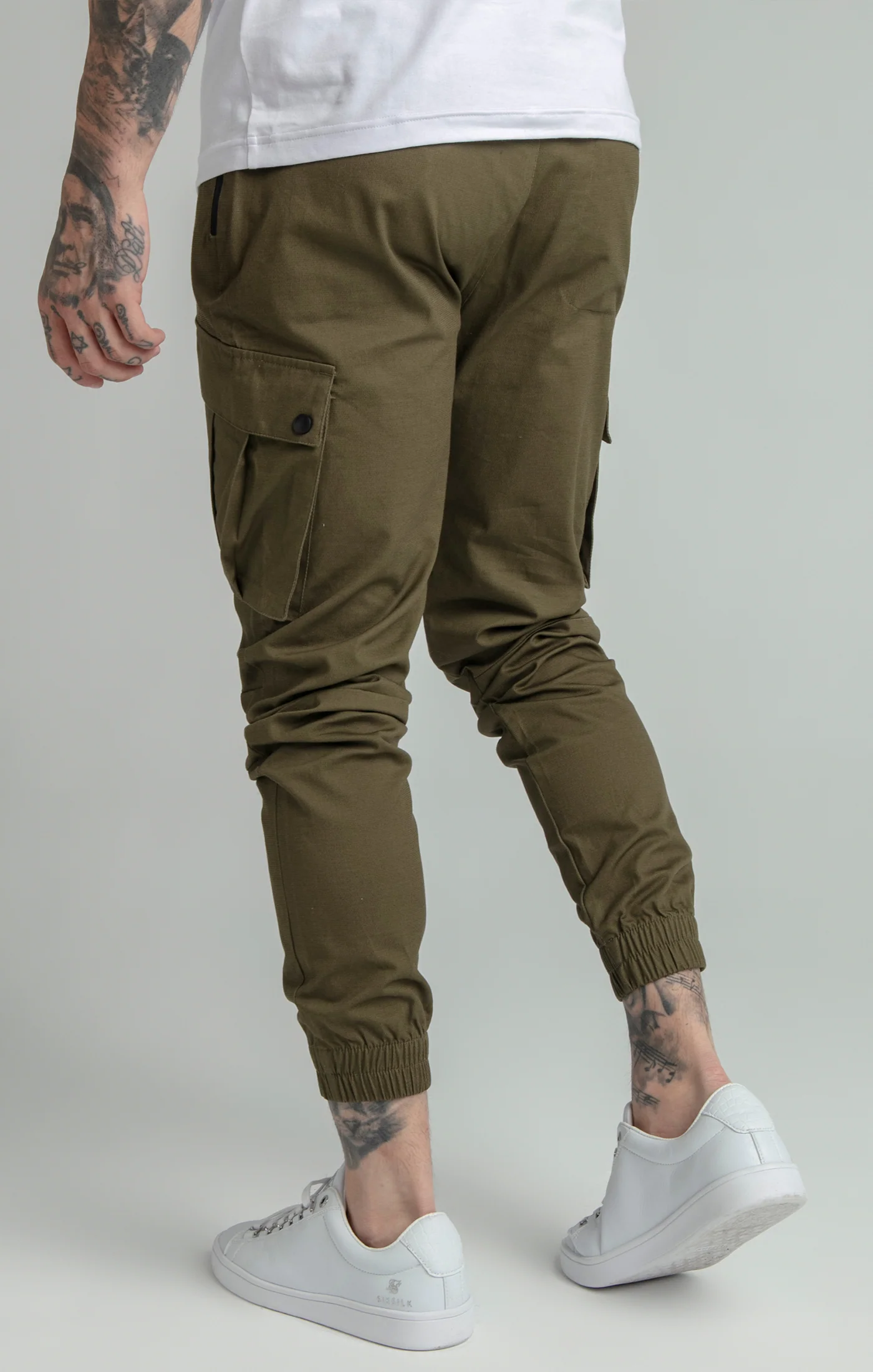 Khaki Cuffed Cargo Pant - Image 2