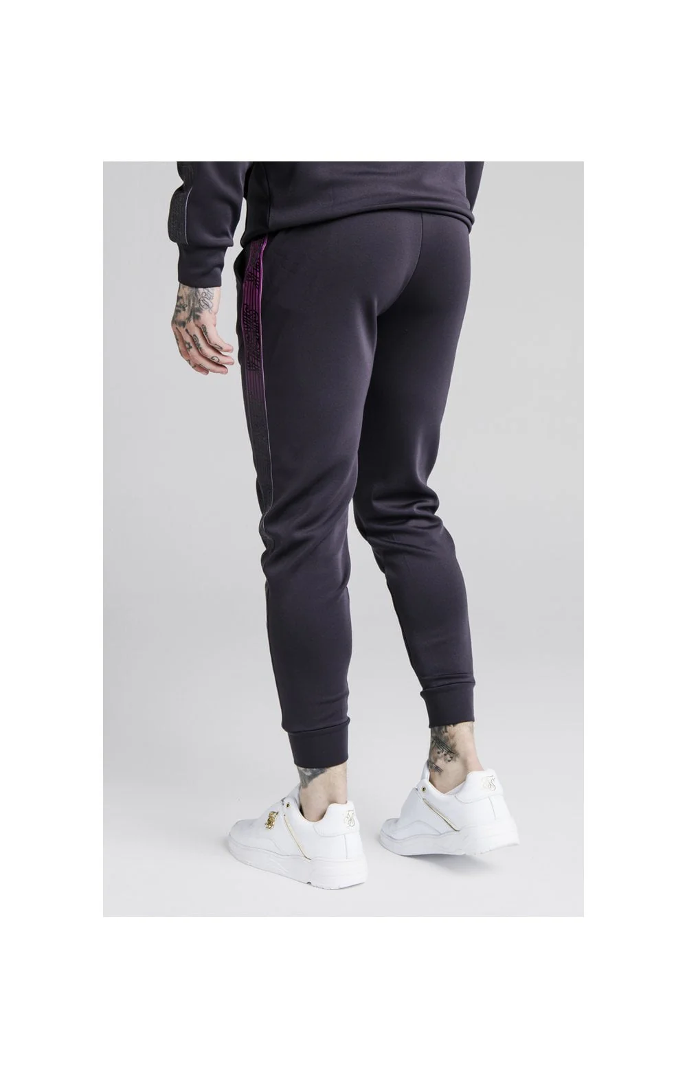 SikSilk Cuffed Cropped Fade Panel Runner Pants – Nine Iron - Image 4