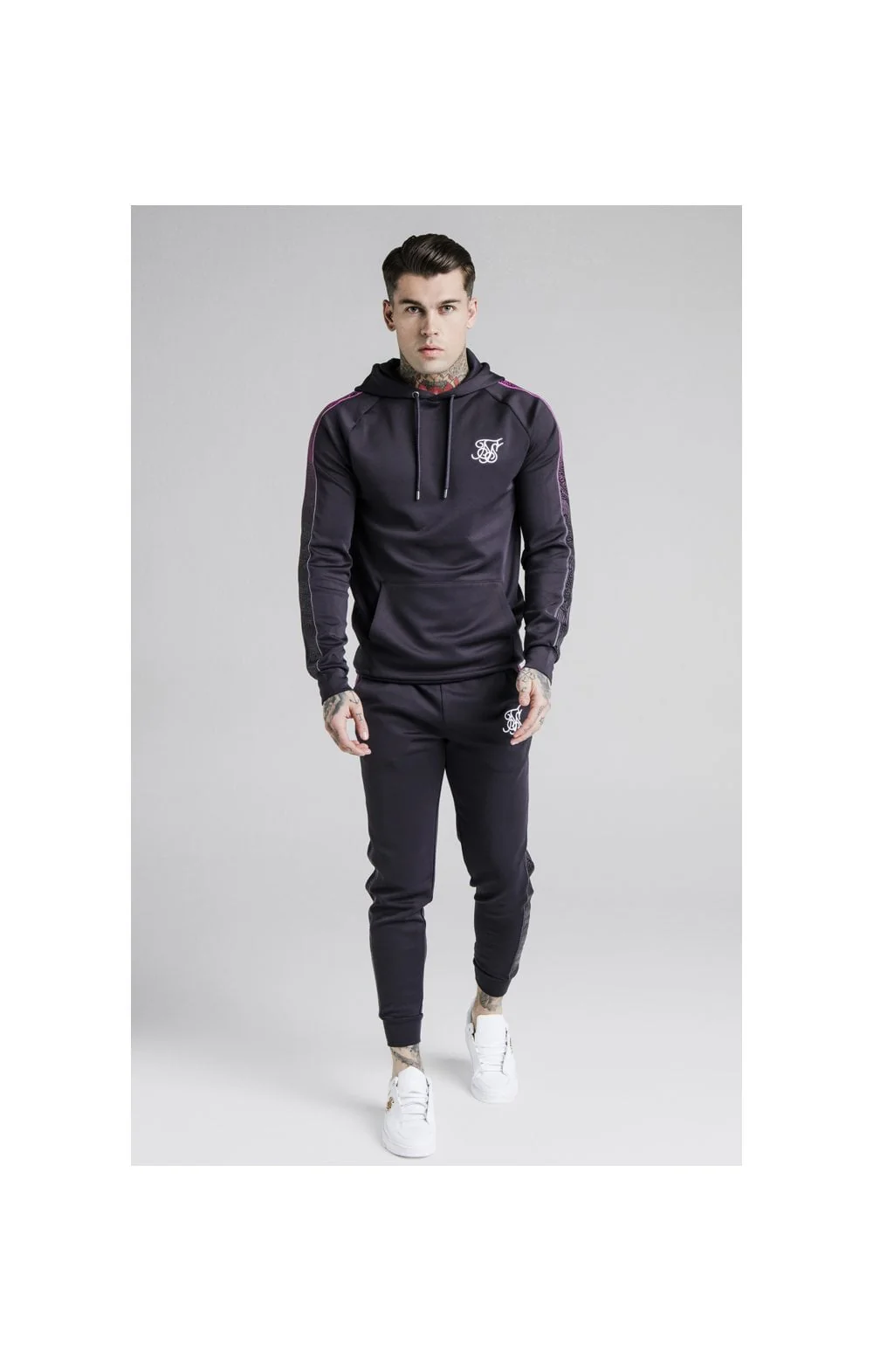 SikSilk Cuffed Cropped Fade Panel Runner Pants – Nine Iron - Image 6