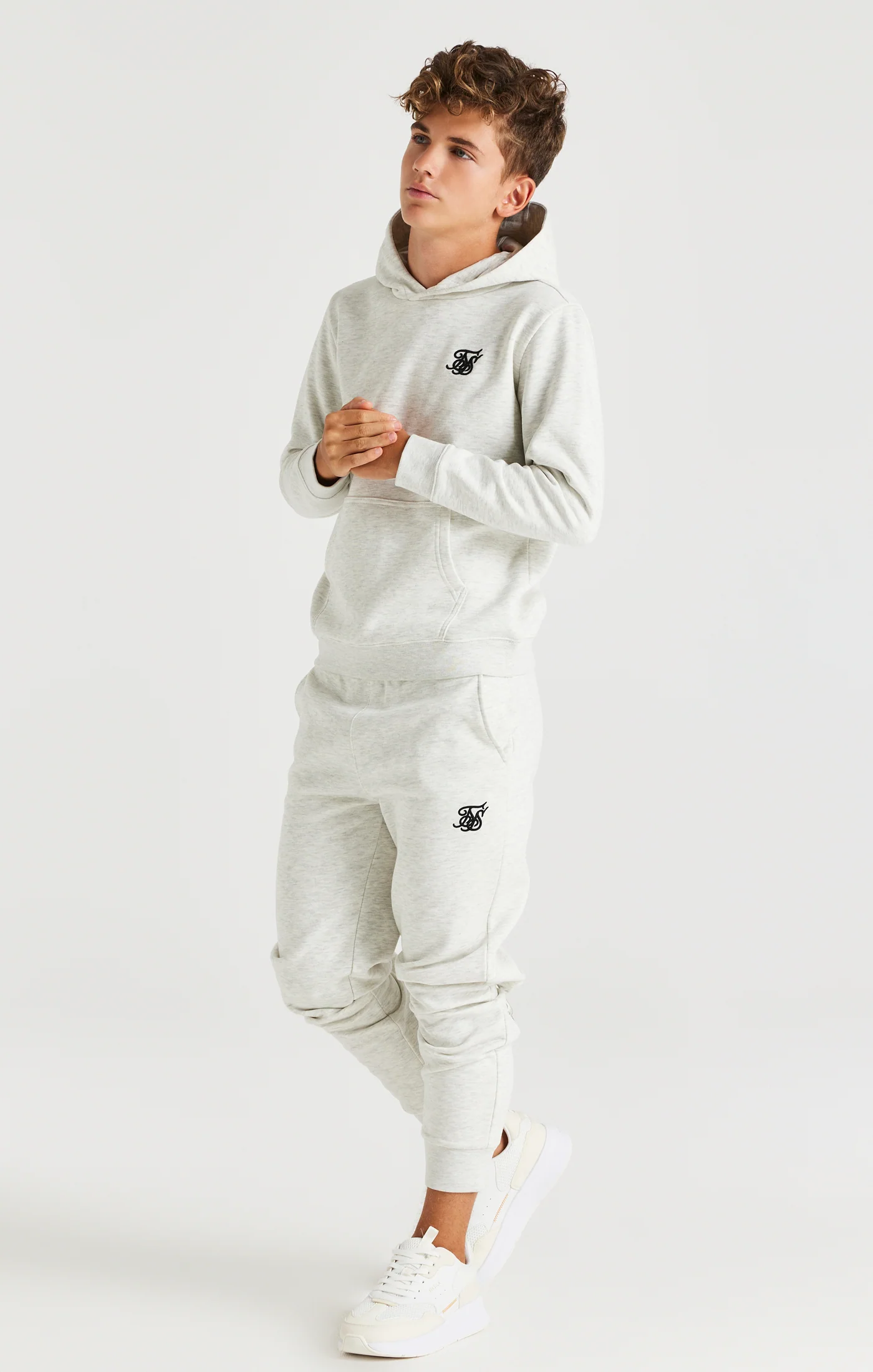 SikSilk Cuffed Jogger - Snow Marl - Image 3