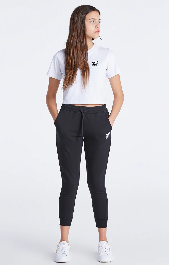 Girls Black Essentials Cuffed Jogger