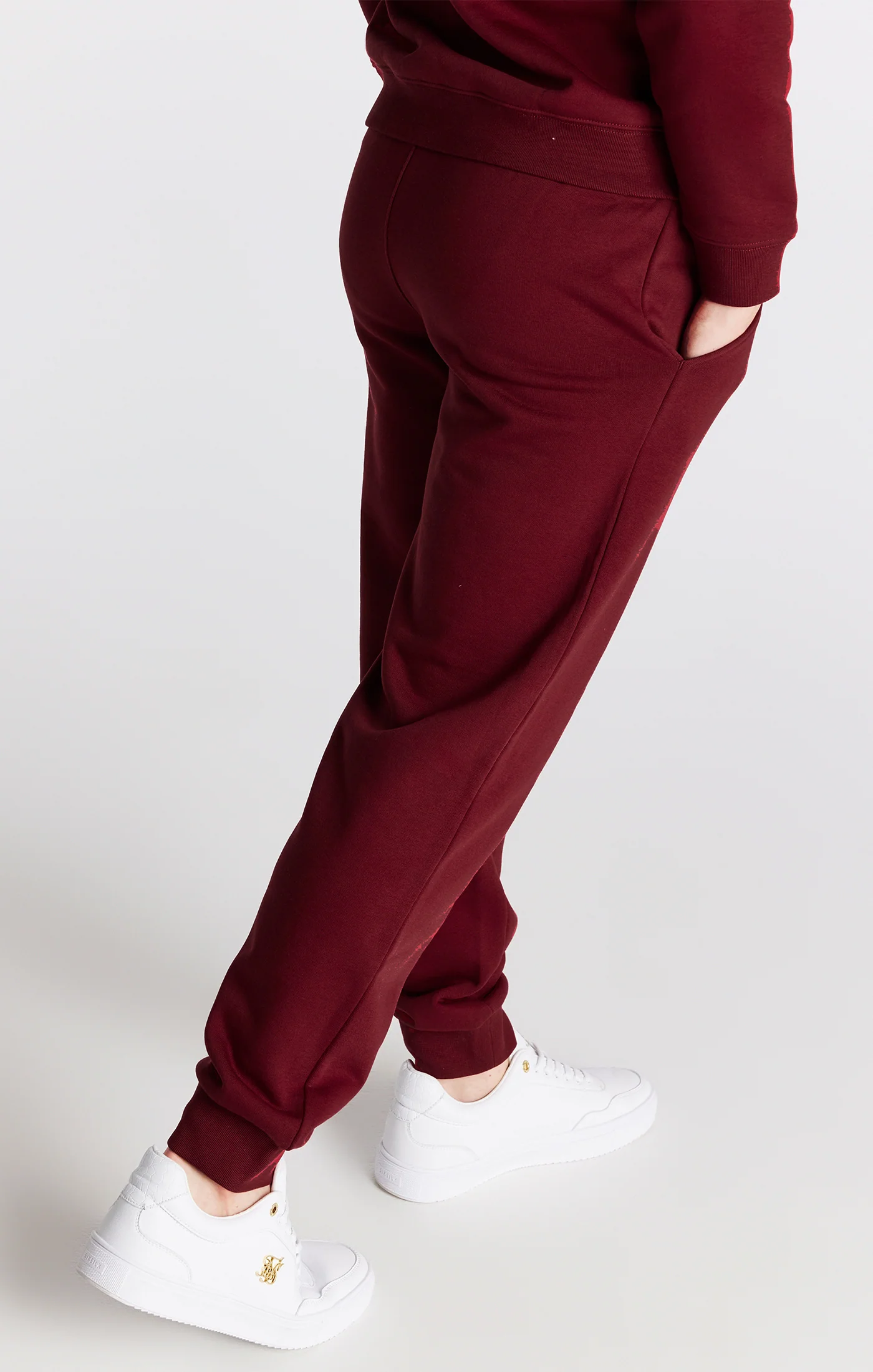 Boys Burgundy Essentials Cuffed Jogger - Image 3