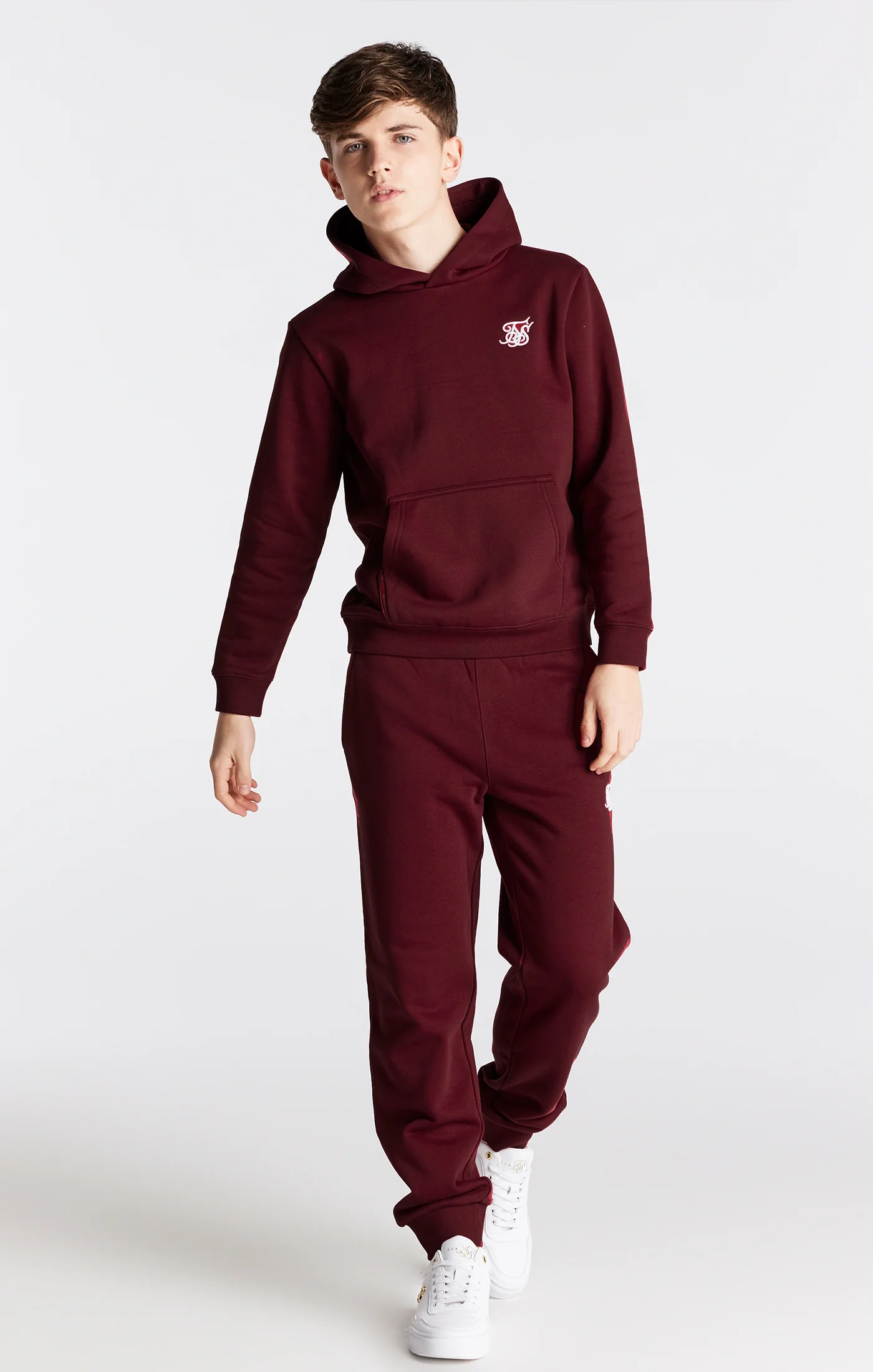 Boys Burgundy Essentials Cuffed Jogger - Image 4