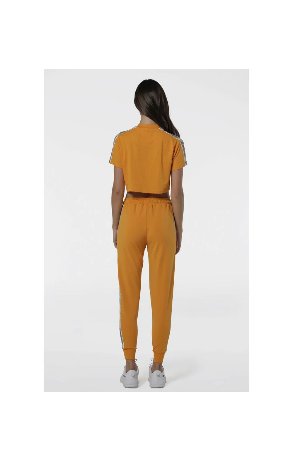 SikSilk Cuffed Runner Tape Joggers - Yellow - Image 7