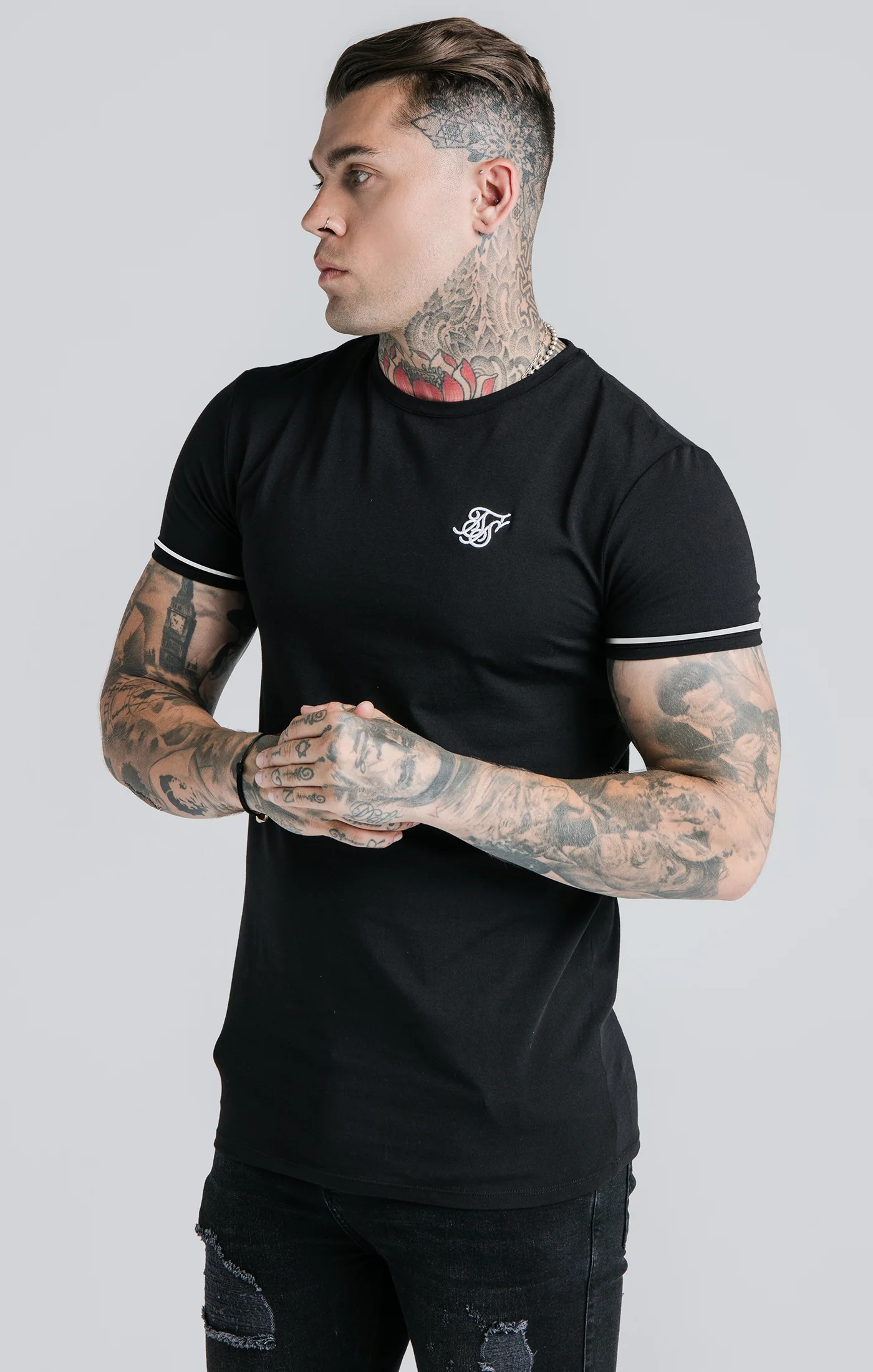 Black Cuffed T-Shirt