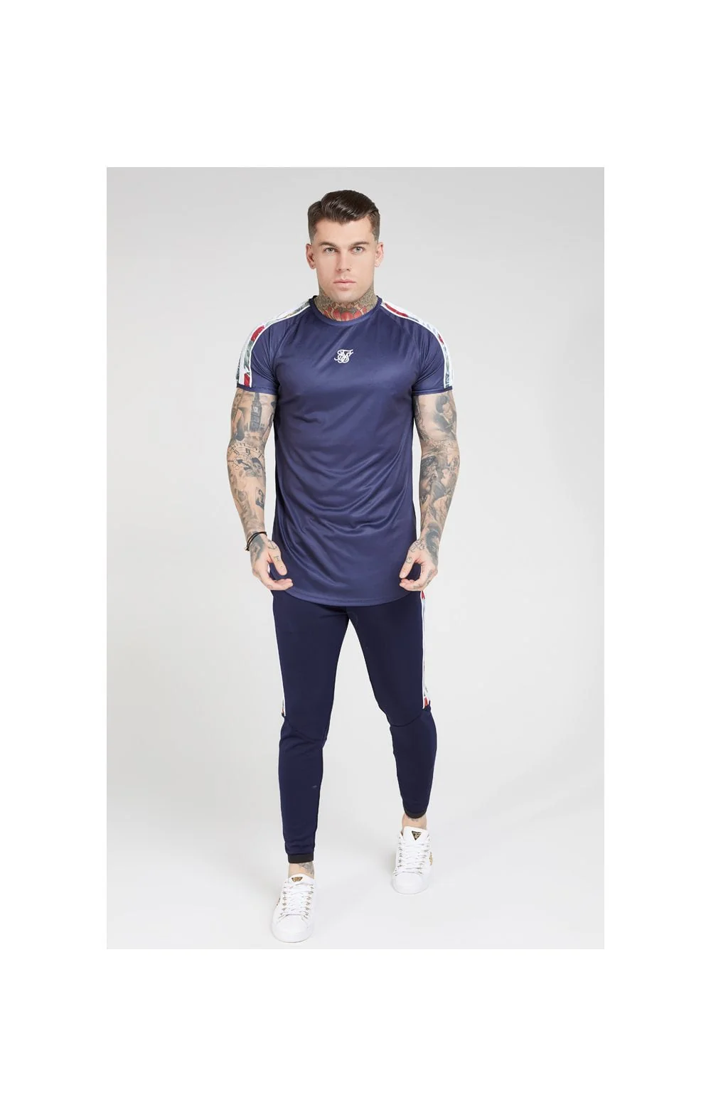 SikSilk Curved Hem Raglan Tee – Eclipse - Image 3