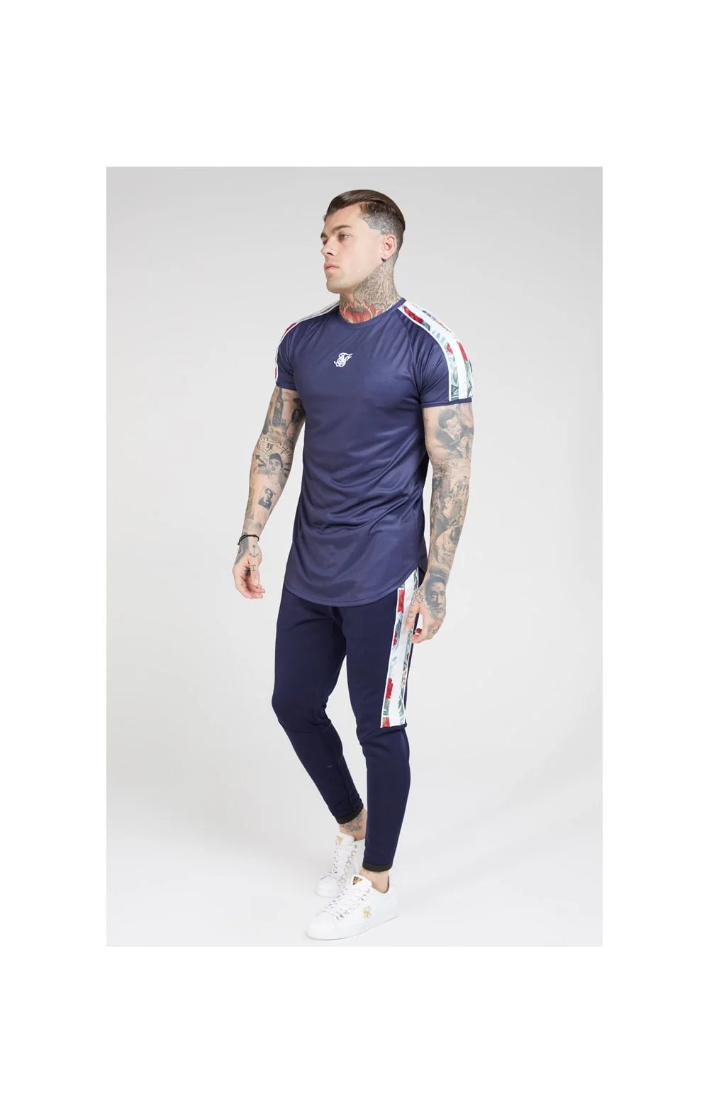 SikSilk Curved Hem Raglan Tee – Eclipse - Image 5