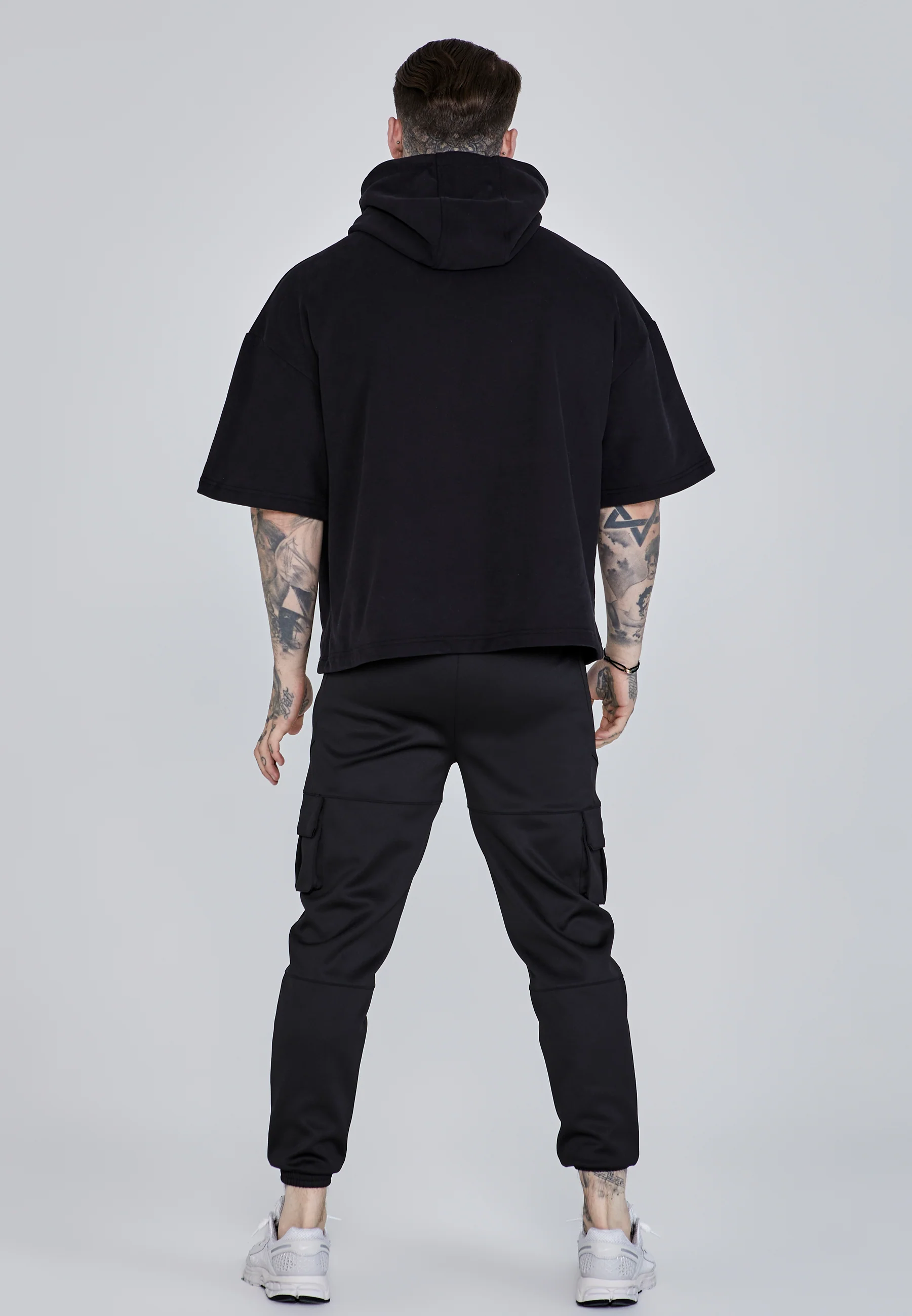 Black Cut Off Hoodie - Image 5