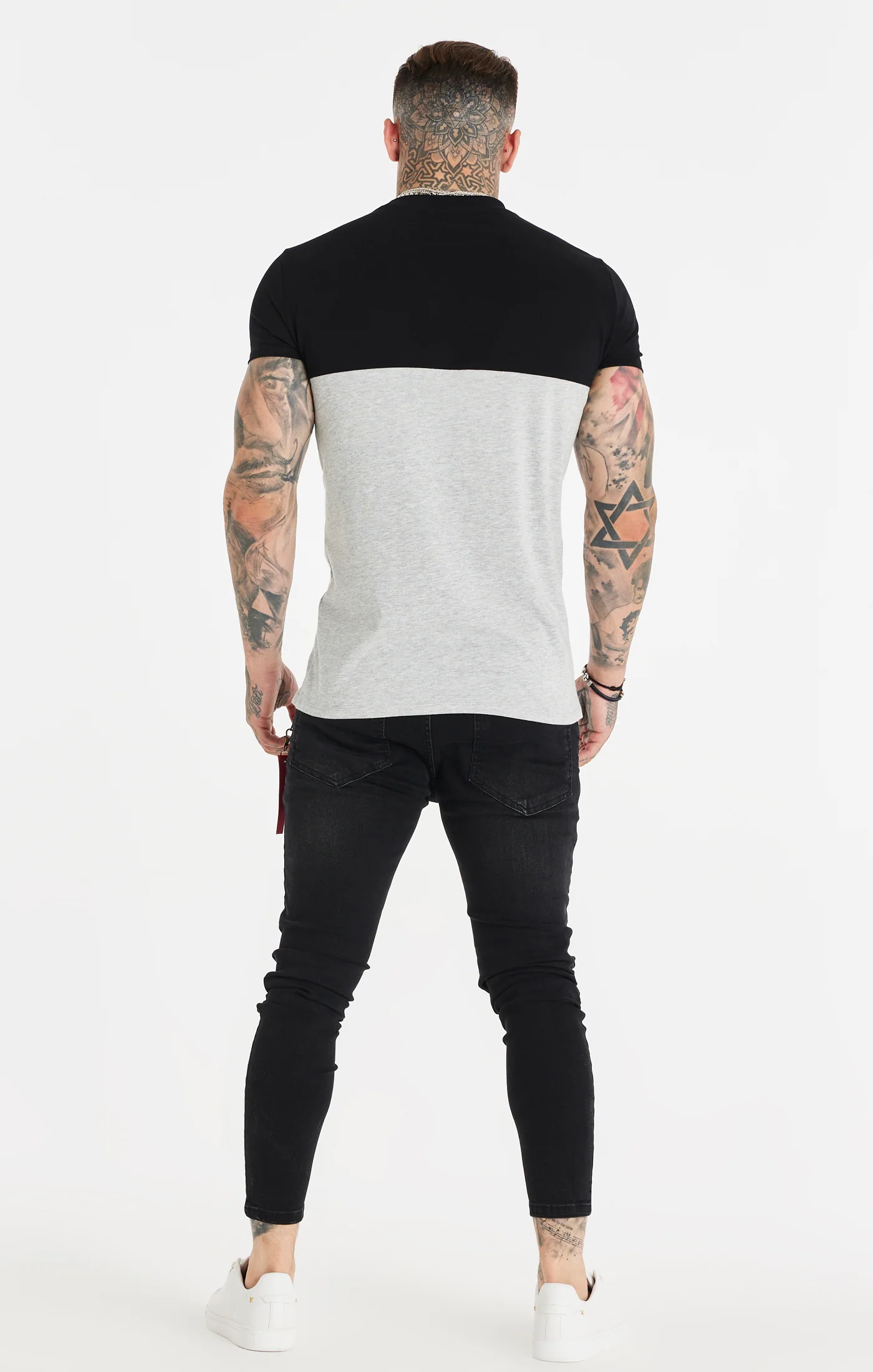 Black Cut And Sew Muscle Fit T-Shirt - Image 5