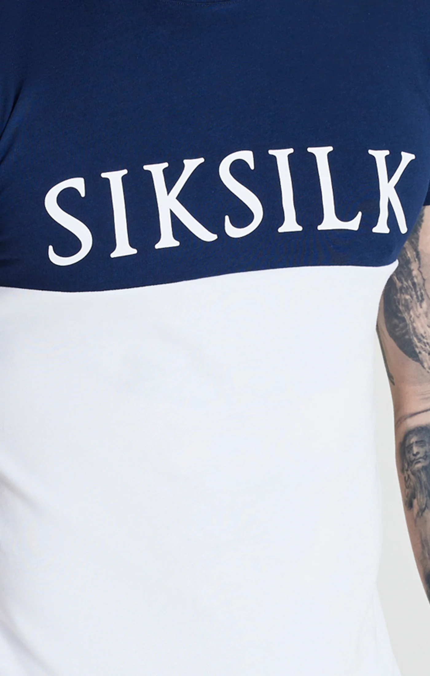 Navy Cut And Sew Muscle Fit T-Shirt - Image 2