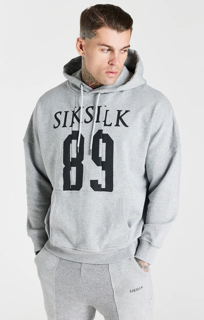 Grey Cut And Sew Logo Overhead Hoodie - Image 2