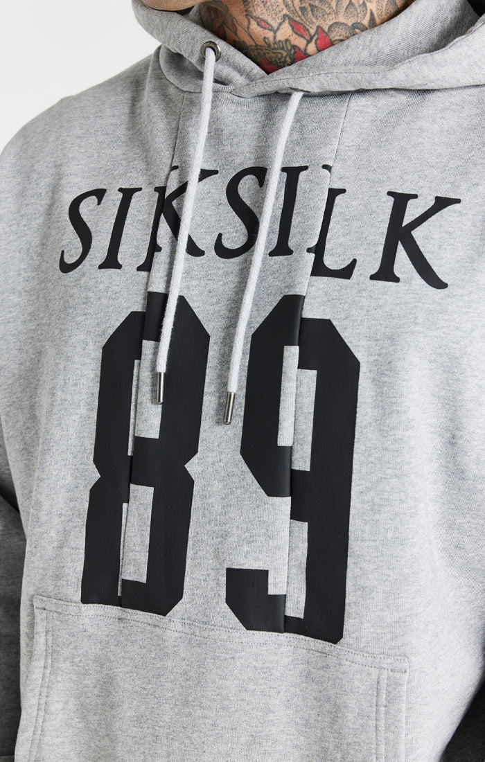 Grey Cut And Sew Logo Overhead Hoodie - Image 3