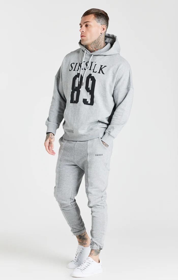 Grey Cut And Sew Logo Overhead Hoodie - Image 4