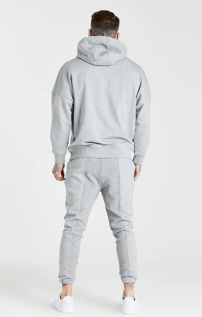 Grey Cut And Sew Logo Overhead Hoodie - Image 6