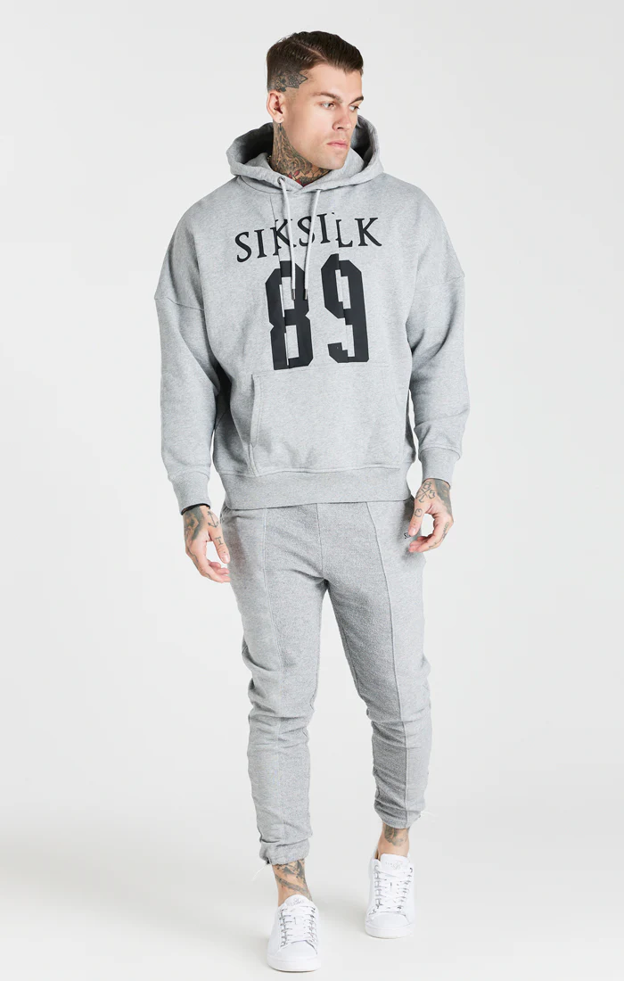 Grey Cut And Sew Logo Overhead Hoodie - Image 7