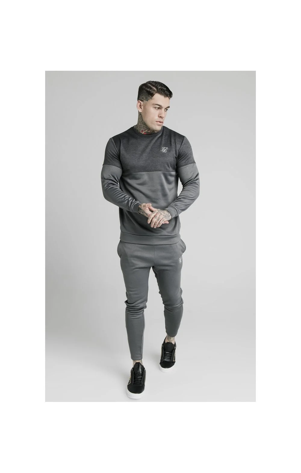 SikSilk Cut & Sew Sweater - Grey - Image 4