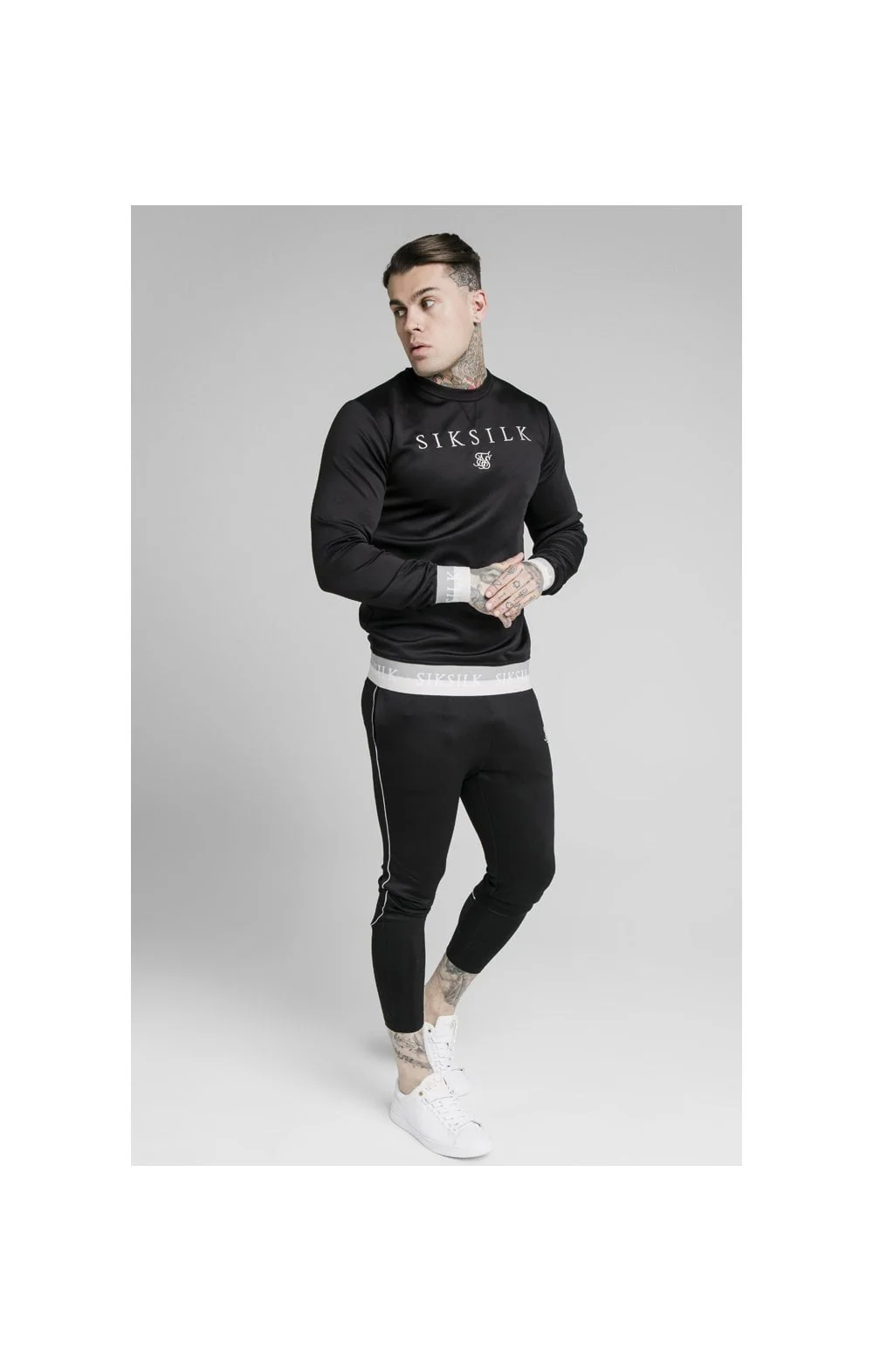 SikSilk Deluxe Crew Sweat - Black