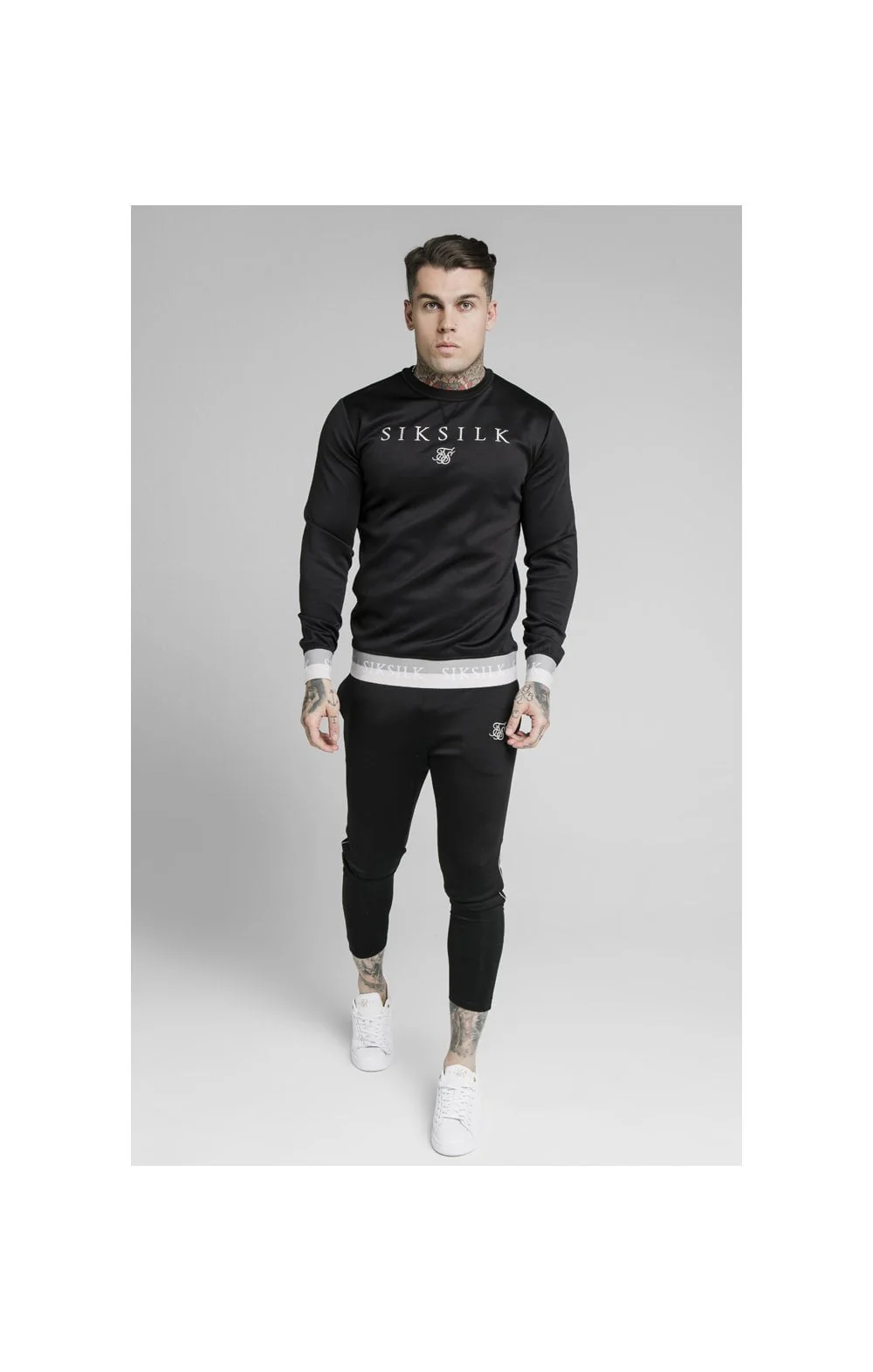 SikSilk Deluxe Crew Sweat - Black - Image 4