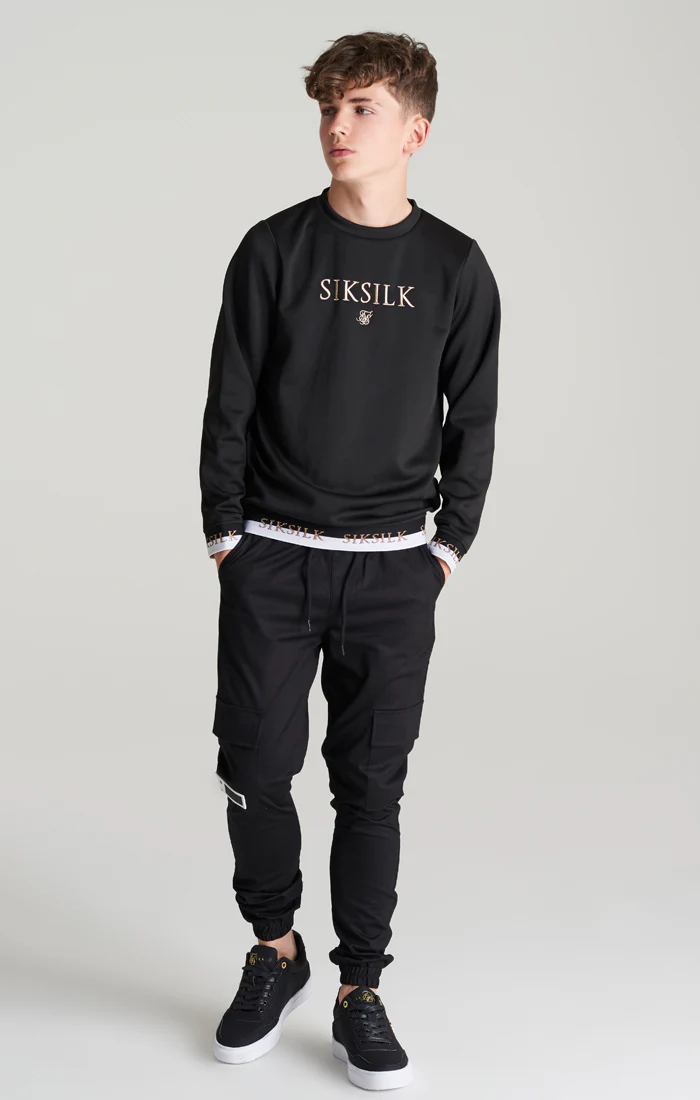 Boys Black Taped Sweatshirt - Image 4