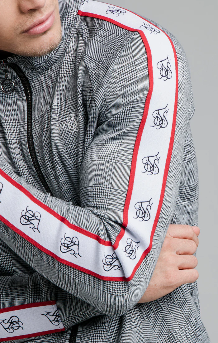 Black Deluxe Dogtooth Zip Through Hoodie - Image 3