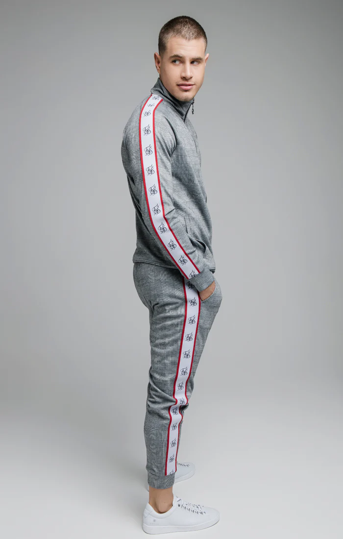 Black Deluxe Dogtooth Zip Through Hoodie - Image 4