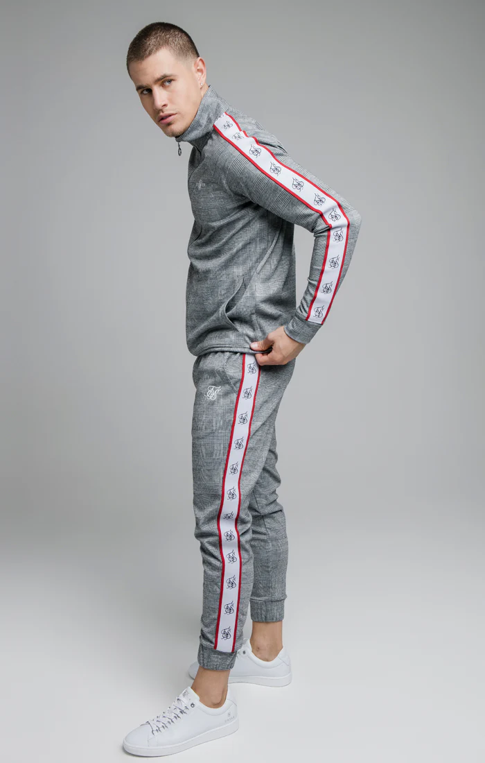 Black Deluxe Dogtooth Zip Through Hoodie - Image 5